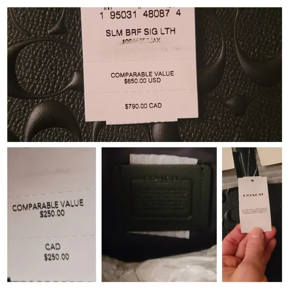 😘 NWT Coach 2 SET Laptop Bag Briefcase Wallet Designer Signature Embossed - Picture 12 of 14